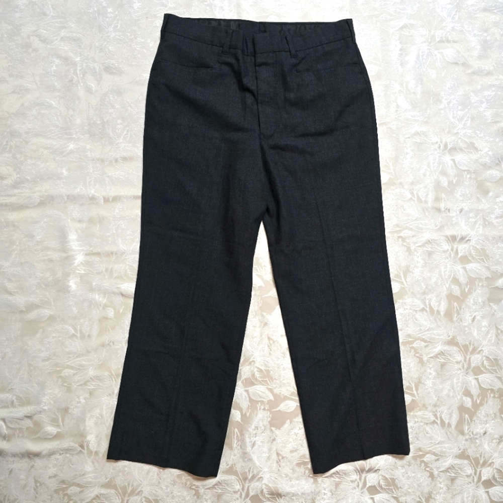Men Dress Pants Formal 34×30 Dark Gray Almost Black Elegant Classy Church Work